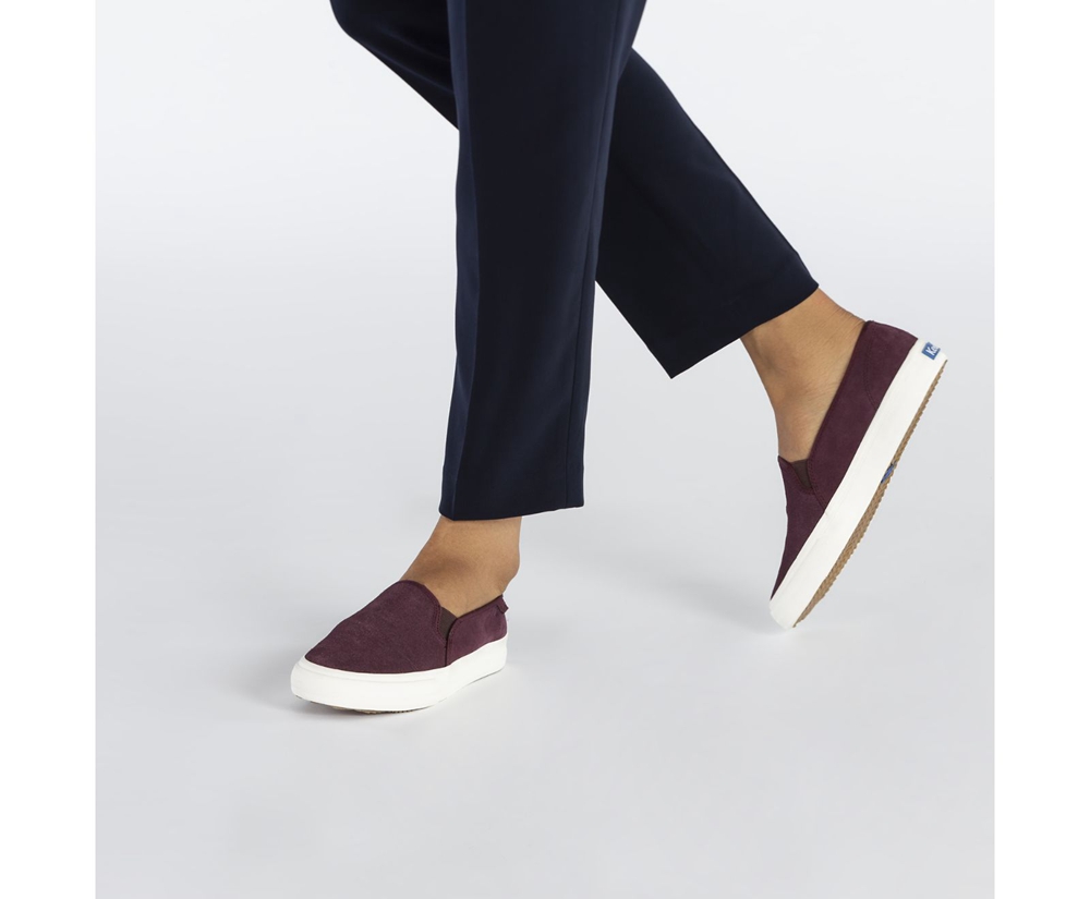 Slip Ons Keds Mujer Morados - Double Decker Suede - 6285-UVLKP